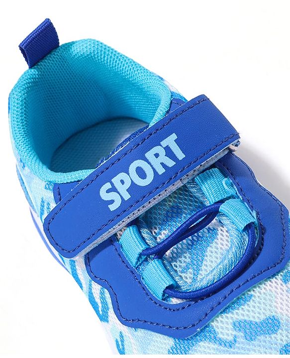 Cute Walk by Babyhug Sneaker with Velcro Closure & Camouflage Print - Blue