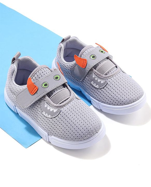 Cute Walk by Babyhug Sneaker Shoes Velcro Closure - Grey
