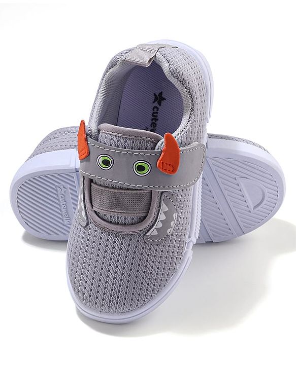 Cute Walk by Babyhug Sneaker Shoes Velcro Closure - Grey