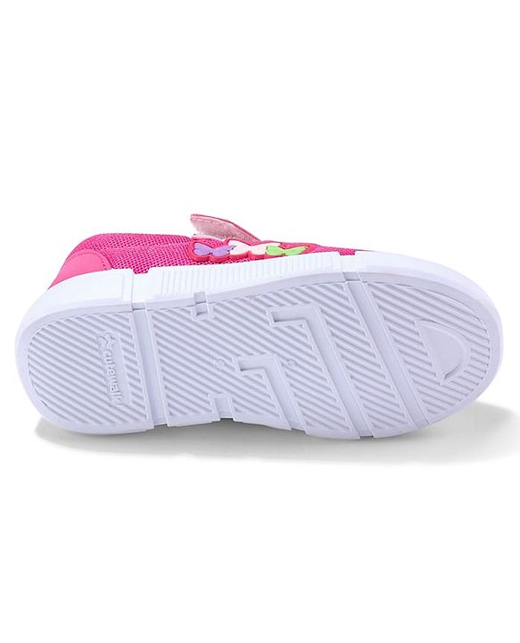 Cute Walk by Babyhug Velcro Closure Sneakers with Butterfly Applique - Fuchsia