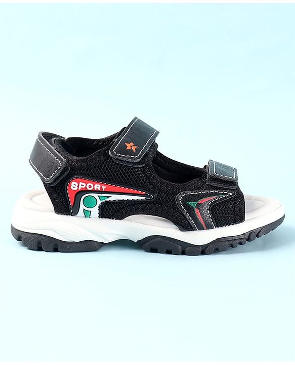 Cute Walk by Babyhug Velcro Closure Sandals with 3D Applique - Black