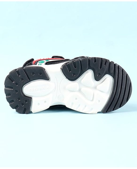 Cute Walk by Babyhug Velcro Closure Sandals with 3D Applique - Black