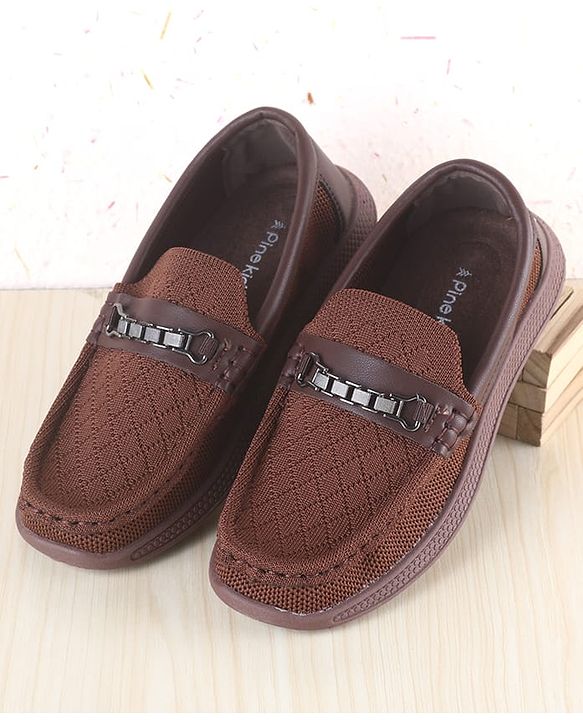 Pine Kids Slip on Loafers With Applique - Brown