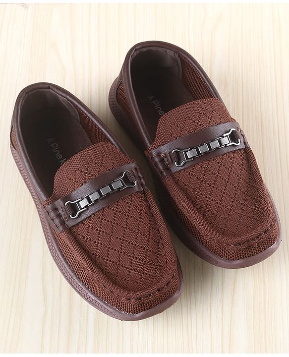 Pine Kids Slip on Loafers With Applique - Brown