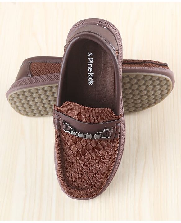 Pine Kids Slip on Loafers With Applique - Brown