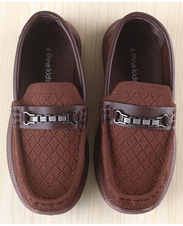 Pine Kids Slip on Loafers With Applique - Brown