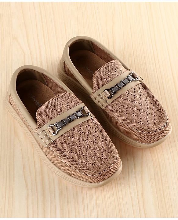 Pine Kids Slip on Loafers With Applique - Beige