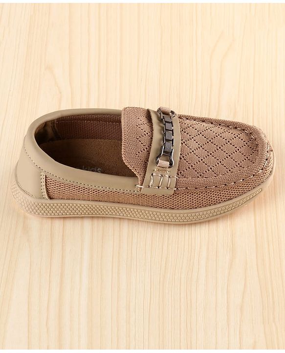 Pine Kids Slip on Loafers With Applique - Beige