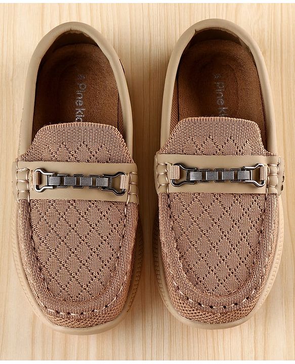 Pine Kids Slip on Loafers With Applique - Beige