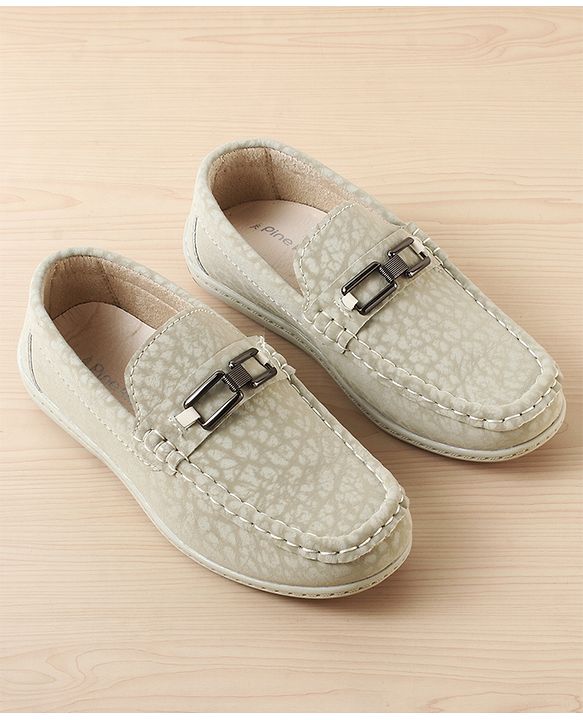 Pine Kids Slip On Loafer with Applique - Beige