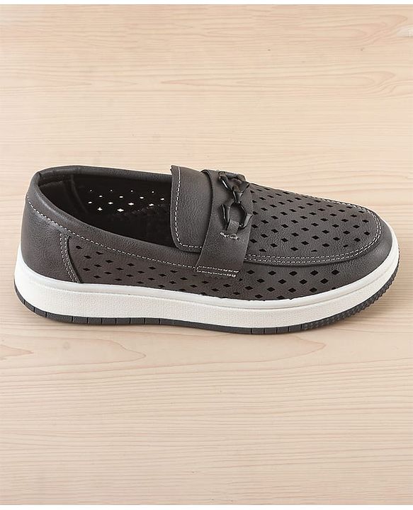 Pine Kids Solid Coloured Formal & Party Wear Shoes - Black