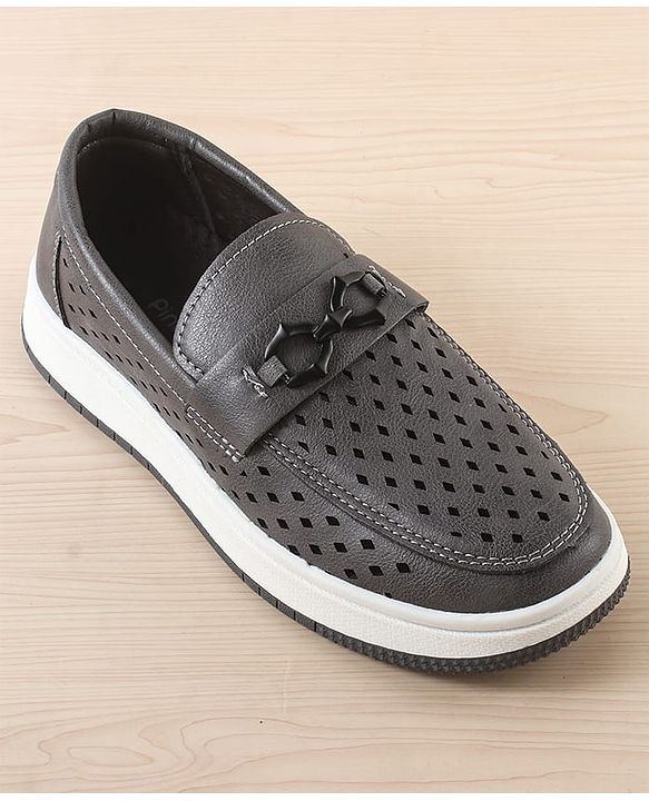 Pine Kids Solid Coloured Formal & Party Wear Shoes - Black