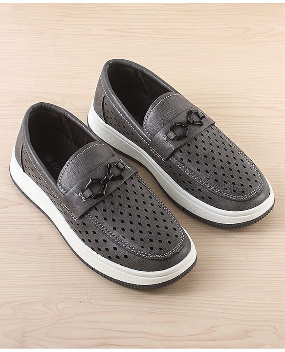 Pine Kids Solid Coloured Formal & Party Wear Shoes - Black