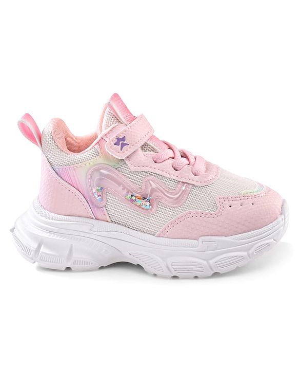 Cute Walk by Babyhug Velcro Closure Sneaker Shoes With Lace Detailing - Pink