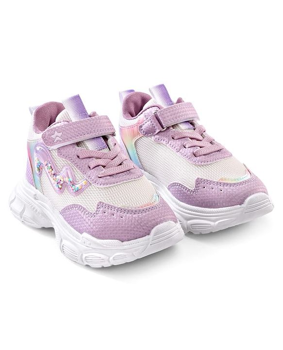 Cute Walk by Babyhug Velcro Closure Sneaker Shoes With Lace Detailing - Pink