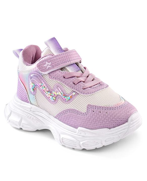 Cute Walk by Babyhug Velcro Closure Sneaker Shoes With Lace Detailing - Pink