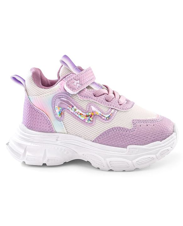 Cute Walk by Babyhug Velcro Closure Sneaker Shoes With Lace Detailing - Pink