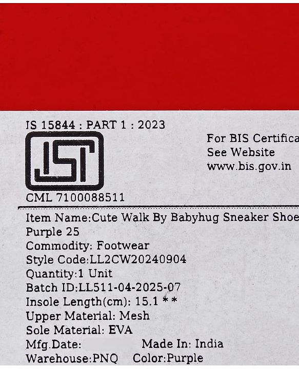 Cute Walk by Babyhug Velcro Closure Sneaker Shoes - Purple