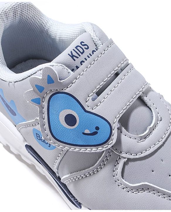 Cute Walk by Babyhug Sneaker with Velcro Closure & Animal Print - Grey