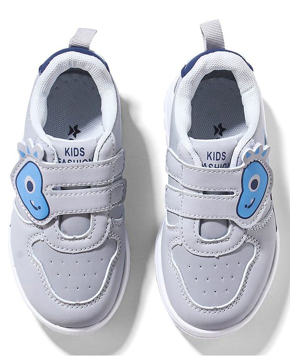 Cute Walk by Babyhug Sneaker with Velcro Closure & Animal Print - Grey
