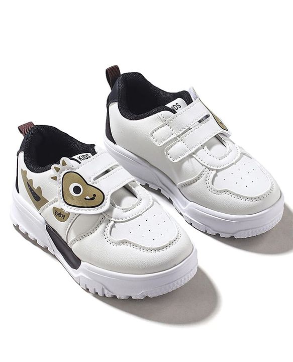 Cute Walk by Babyhug Sneaker with Velcro Closure & Animal Print - Grey