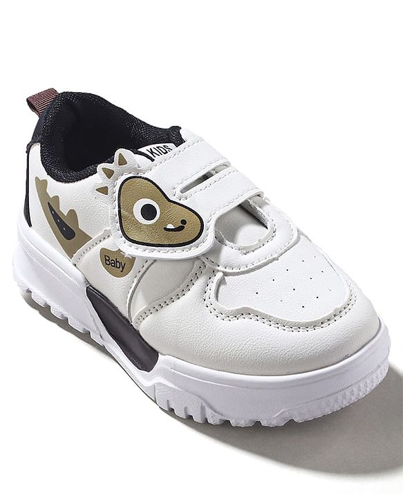 Cute Walk by Babyhug Sneaker with Velcro Closure & Animal Print - Grey