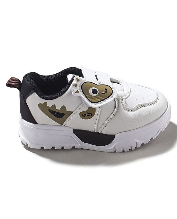 Cute Walk by Babyhug Sneaker with Velcro Closure & Animal Print - Grey