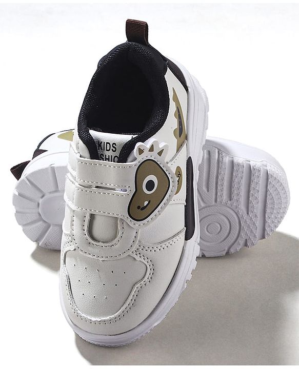 Cute Walk by Babyhug Sneaker with Velcro Closure & Animal Print - Grey