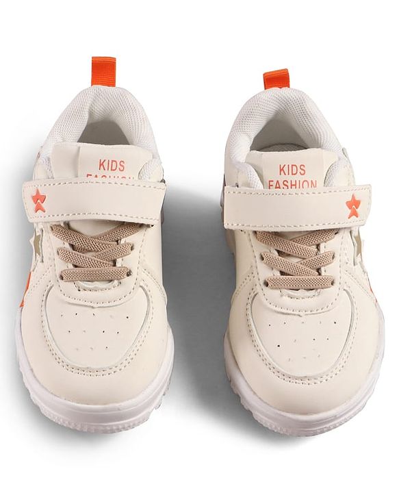 Cute Walk by Babyhug Solid Sneaker Shoes with Velcro Closure - Beige