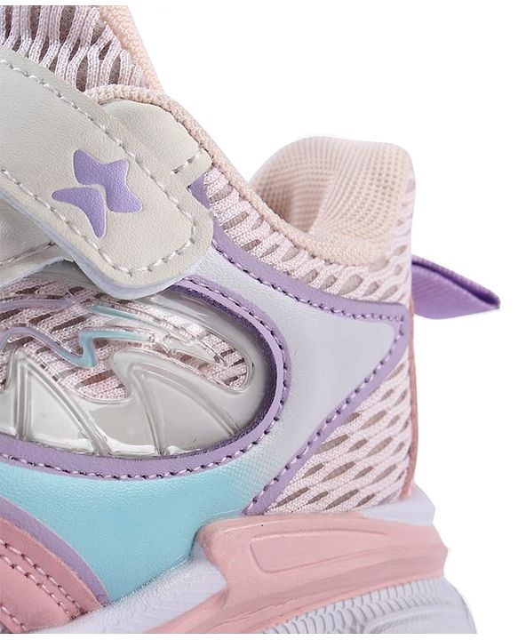 Cute Walk By Babyhug Velcro Closure Sneakers With Lace Detailing - Pink