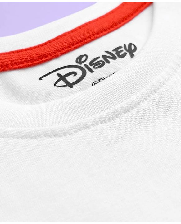 Babyhug Disney Single Jersey Knit Half Sleeves T-Shirt & Short Set With Suspender & Mickey Mouse Graphics - White & Blue