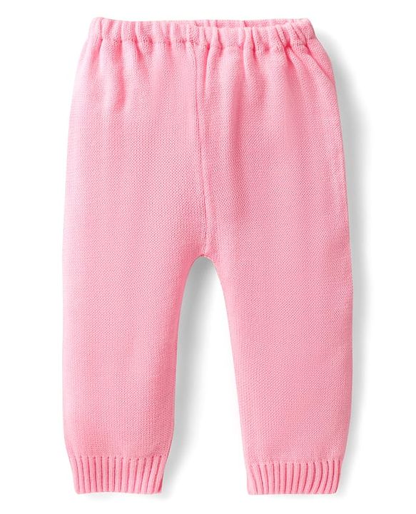 Babyhug Knitted Full Sleeves Sweater Set with Bunny Design - Pink