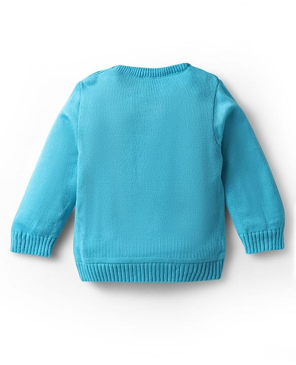 Babyhug Knitted Full Sleeves Sweater Set with Bunny Design - Pink & Light Blue