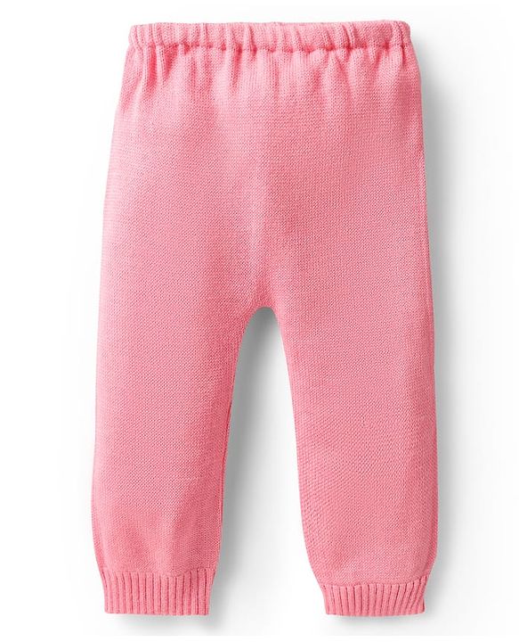Babyhug Knitted Full Sleeves Sweater Set with Bunny Design - Pink & Light Blue