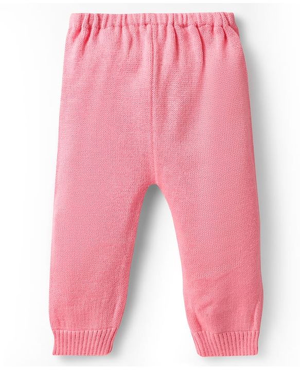 Babyhug Knitted Full Sleeves Sweater Set with Bunny Design - Pink & Light Blue