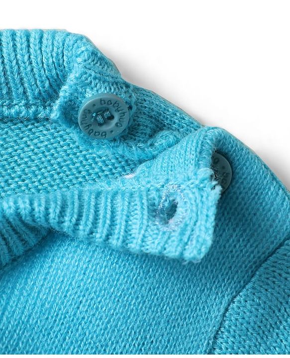 Babyhug Knitted Full Sleeves Sweater Set with Bunny Design - Pink & Light Blue
