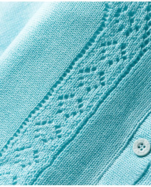 Babyhug Knitted Full Sleeves Solid Sweater Set - Light Blue