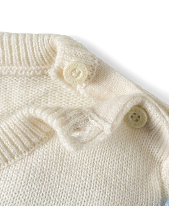 Babyhug Knitted Full Sleeves Striped Sweater Set - Wine & White