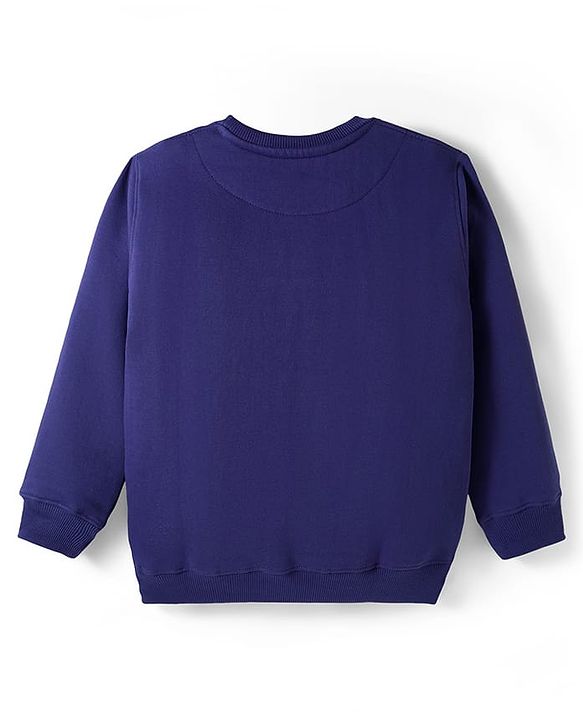 Pine Kids Knit Full Sleeves Sweatshirt With Awesome Print - Navy Blue