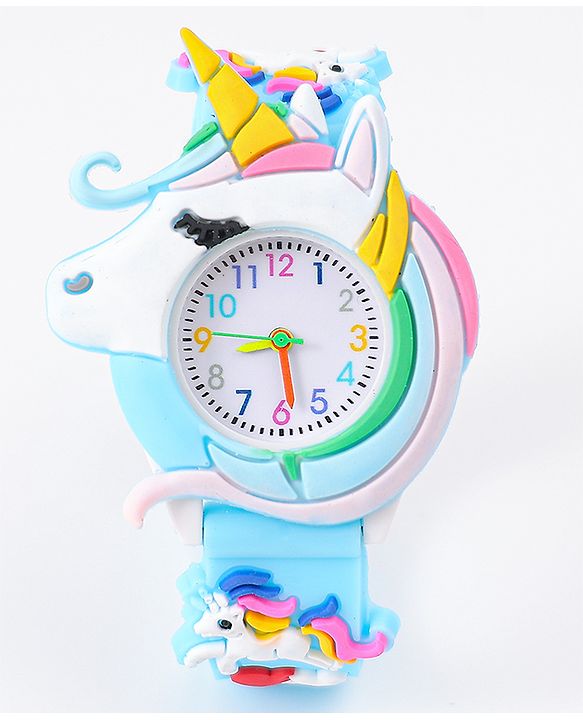 Babyhug Unicorn Shaped Analog Watch Free Size - Light Blue
