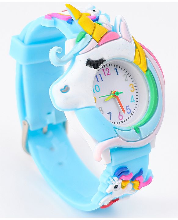 Babyhug Unicorn Shaped Analog Watch Free Size - Light Blue