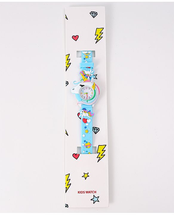 Babyhug Unicorn Shaped Analog Watch Free Size - Light Blue