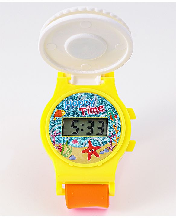 Babyhug Free Size Digital Watch With Floral Applique - Multicolour