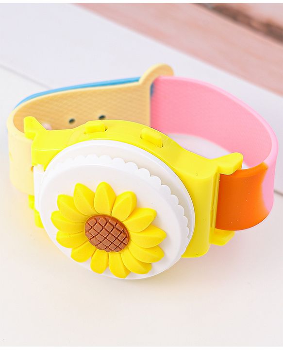 Babyhug Free Size Digital Watch With Floral Applique - Multicolour