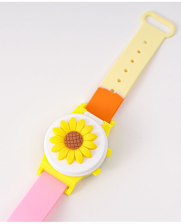 Babyhug Free Size Digital Watch With Floral Applique - Multicolour