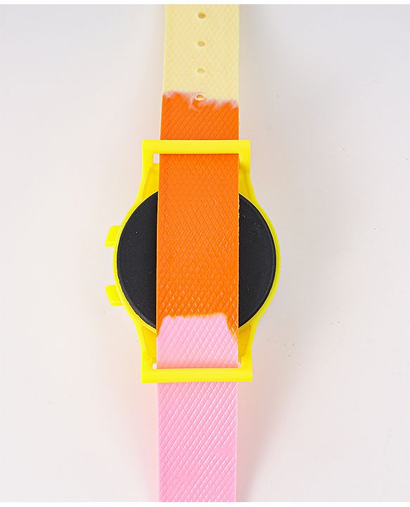 Babyhug Free Size Digital Watch With Floral Applique - Multicolour
