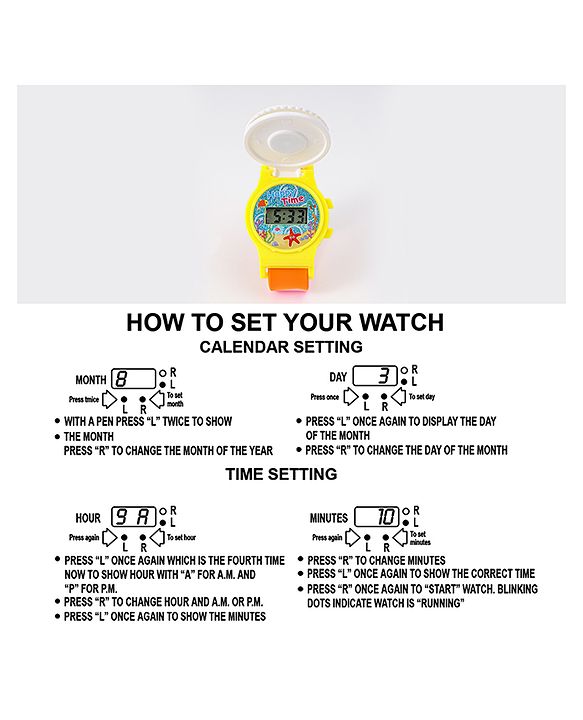 Babyhug Free Size Digital Watch With Floral Applique - Multicolour