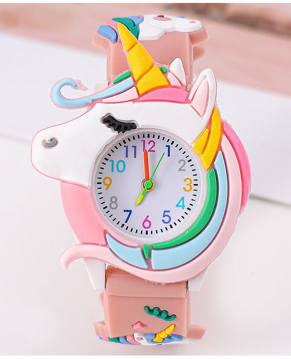 Babyhug Unicorn Shaped Analog Watch Free Size - Light Blue