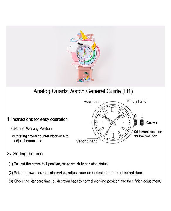 Babyhug Unicorn Shaped Analog Watch Free Size - Light Blue