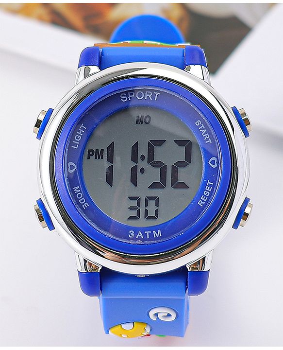 Babyhug Free Size Digital Watch with Dino Applique - Blue